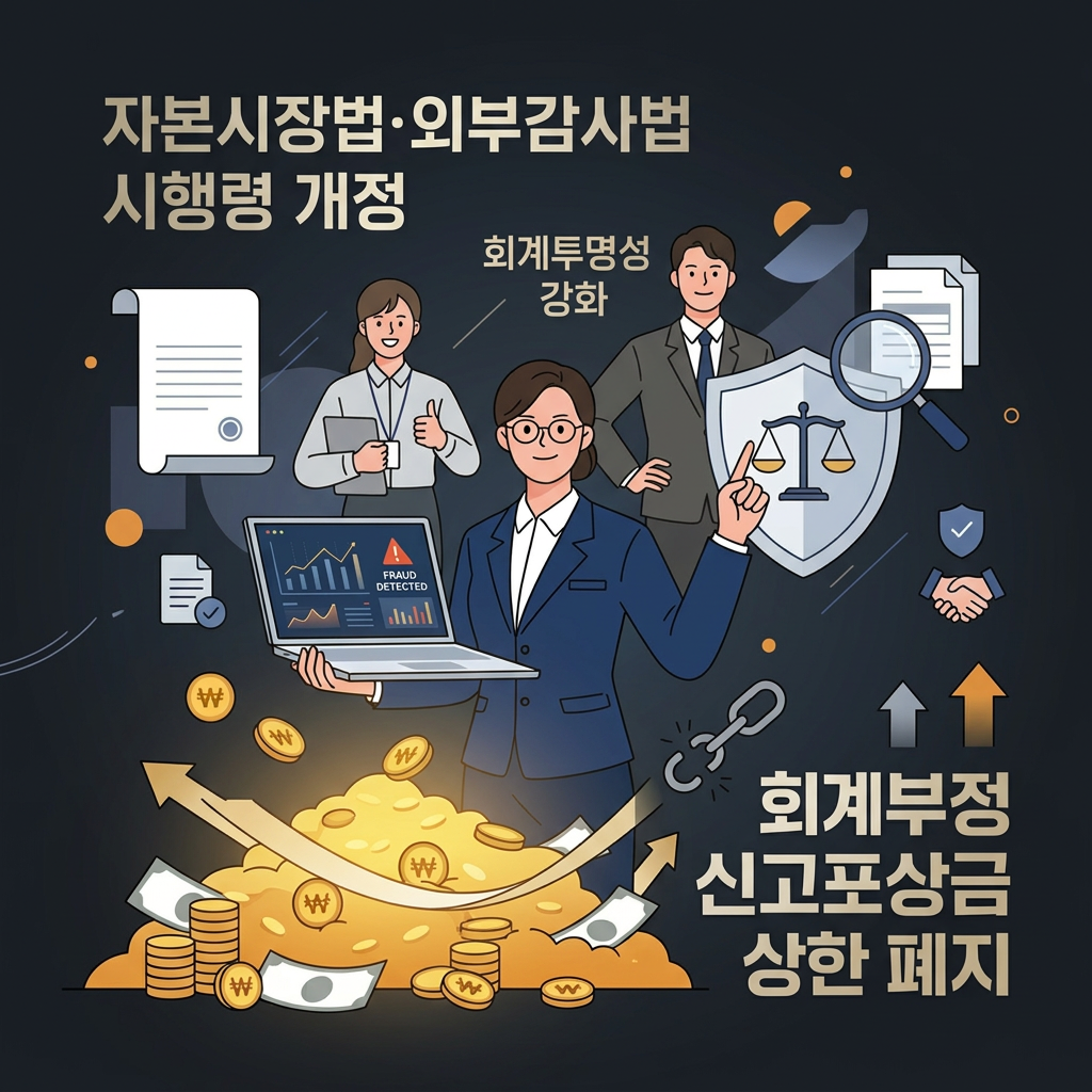 자본시장법·외부감사법 시행령 개정... 회계부정 신고포상금 상한 폐지​