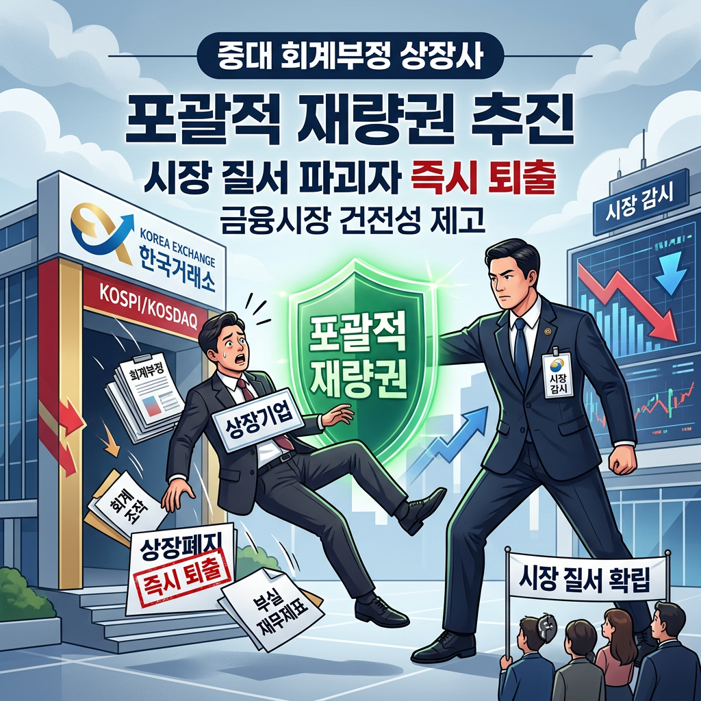 중대 회계부정 상장사, ‘즉시 퇴출’ 길 열린다 — 포괄적 재량권 추진​